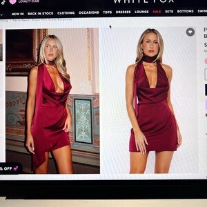 White Fox Boutique Burgundy Backless Dress